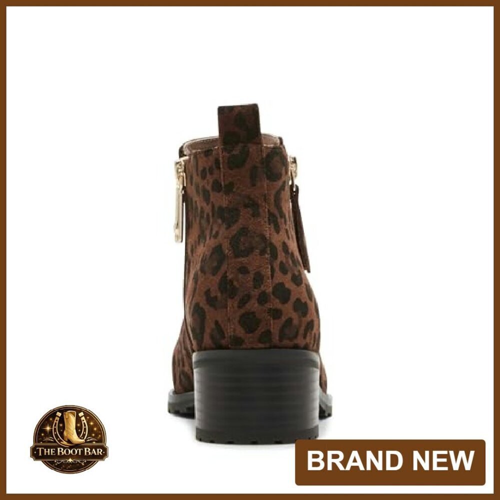 Waterproof Suede Ankle Boots with 1.75" Stacked Heel, Square Toe - Picture 4 of 8
